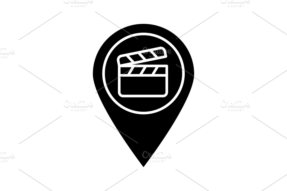 Film locations glyph icon in Icons - product preview 8