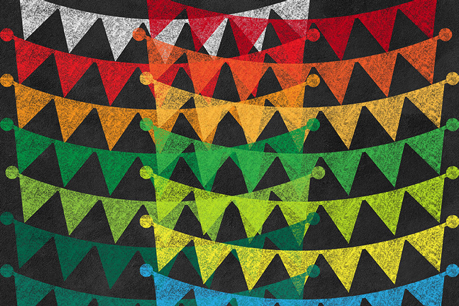 Chalkboard Bunting Banners Clipart