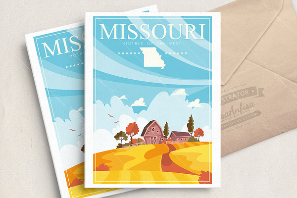 Missouri is US state. Vector concept