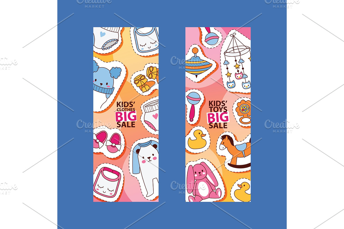 Baby stickers vector cartoon kids in Illustrations - product preview 8
