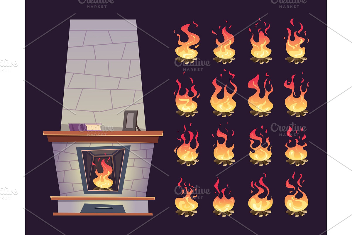 Interior fireplace. Keyframe in Graphics - product preview 8
