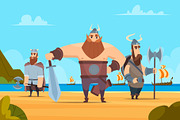 Viking warriors background. Medieval