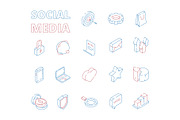 Marketing isometric icon. Web social