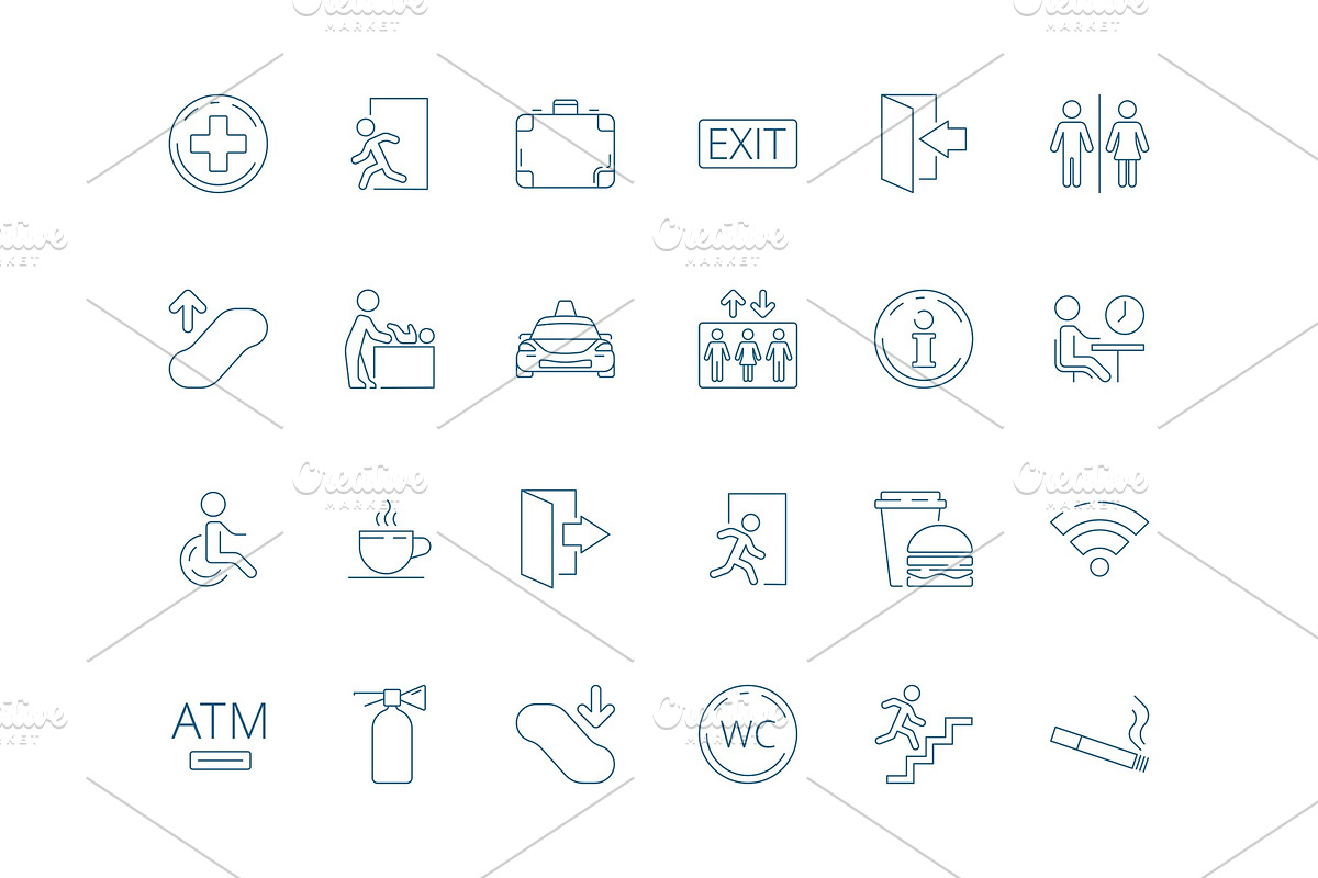Navigate symbols. Public pictogram in Graphics - product preview 8