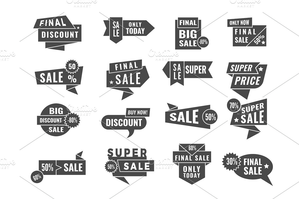 Promo tag badges. Sale and offers in Graphics - product preview 8