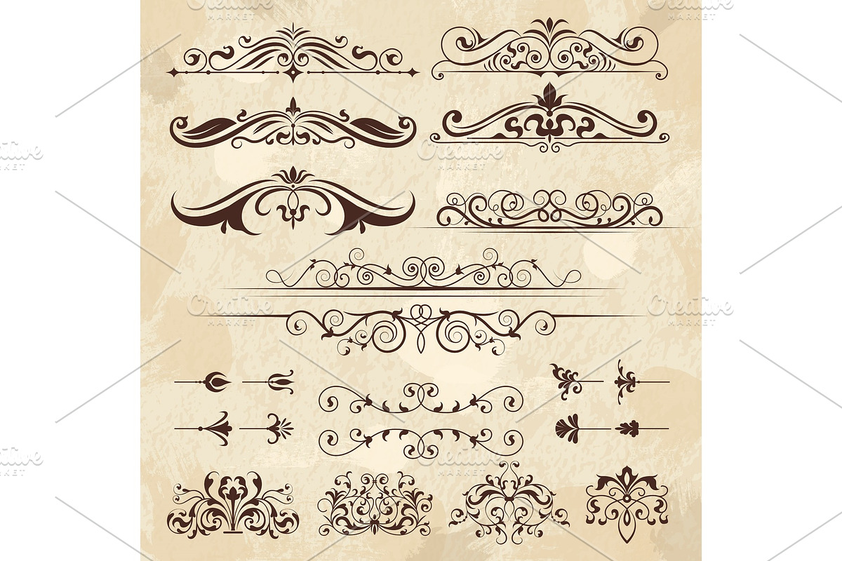 Vintage frame elements. Calligraphy in Graphics - product preview 8