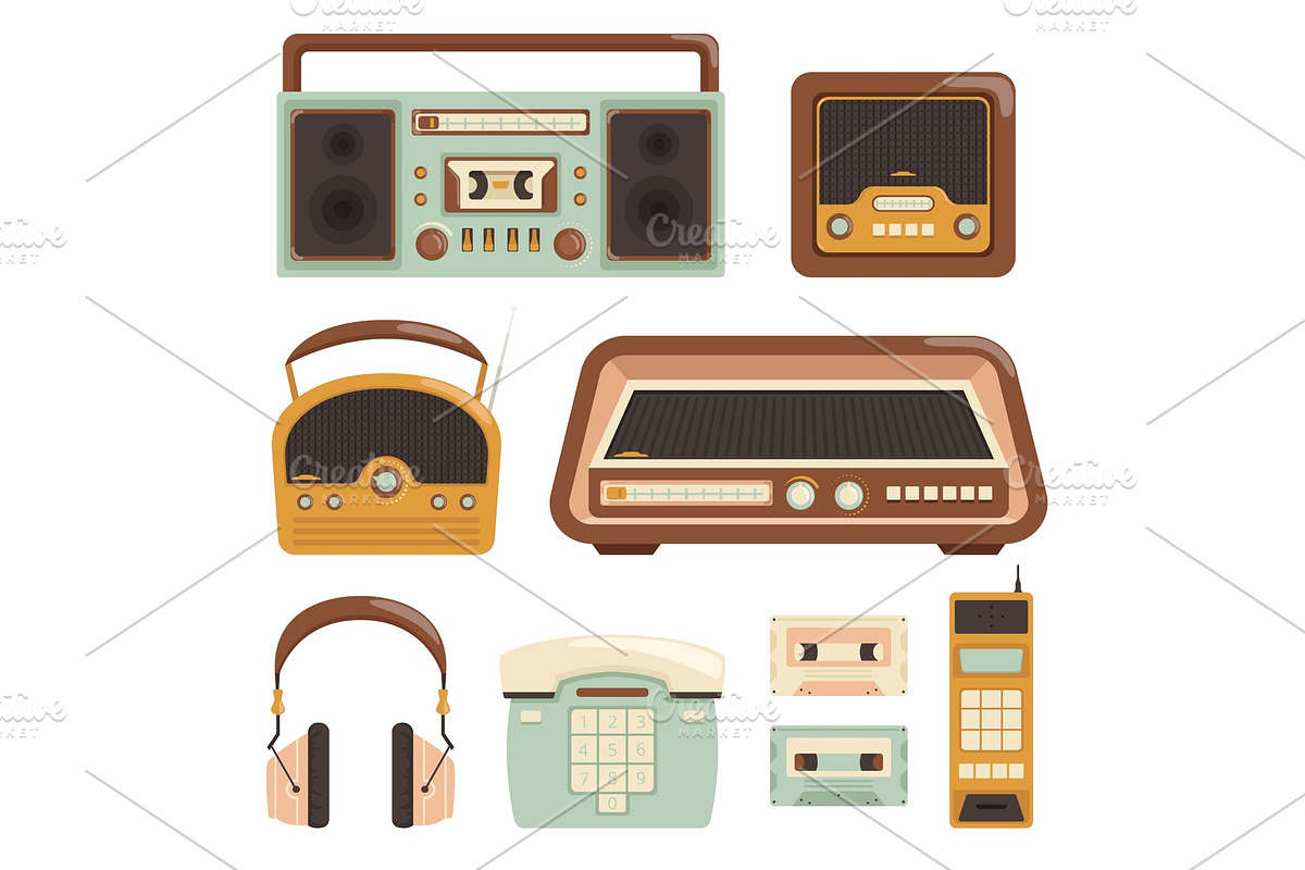 Retro radio. Electronic technology in Graphics - product preview 8