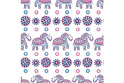 Indian elephant seamless pattern