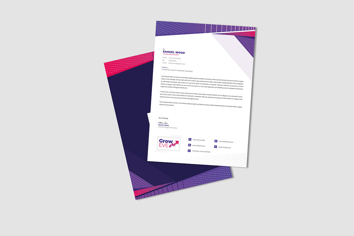 Abstract Letterhead Design in Stationery Templates - product preview 8