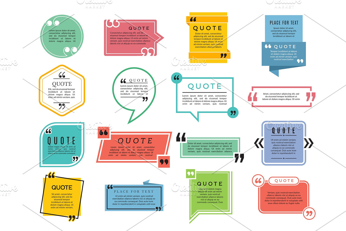 Quotes shapes. Text boxes remark in Graphics - product preview 8