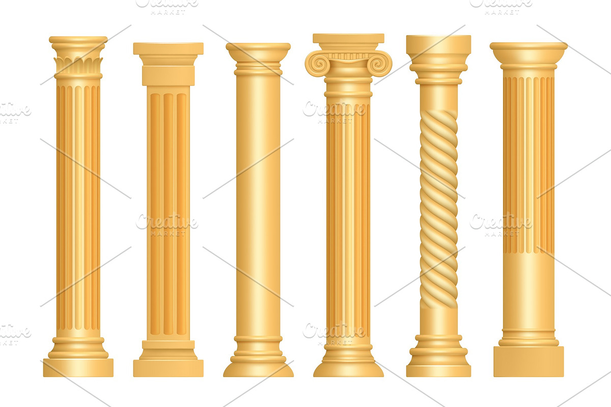 Golden antique column. Classic roman in Graphics - product preview 8