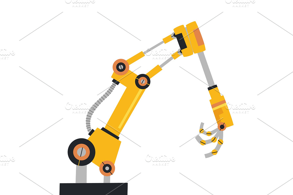 Robotic arm, hand. Vector in Illustrations - product preview 8
