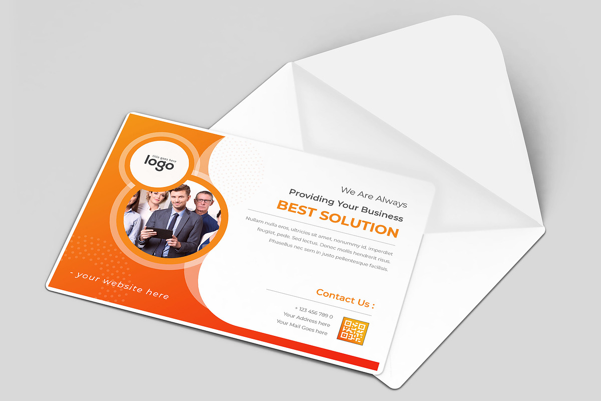 Yellow Business Card Design in Postcard Templates - product preview 8