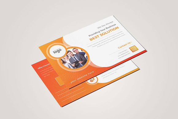 Yellow Business Card Design in Postcard Templates - product preview 2
