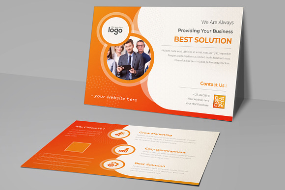 Yellow Business Card Design in Postcard Templates - product preview 4