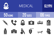 50 Medical Glyph Icons