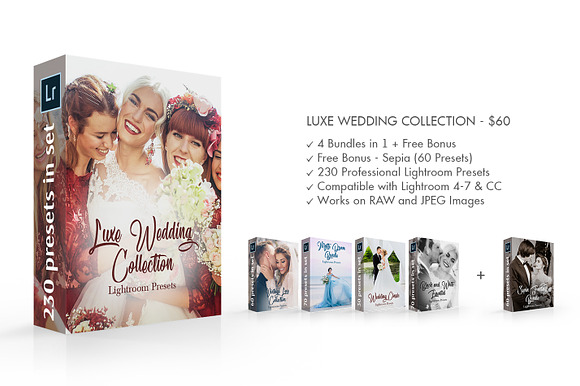 Luxe Wedding Lightroom Presets in Photoshop Plugins - product preview 1