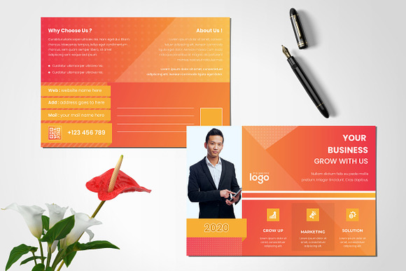 Colorful Post Card Design in Postcard Templates - product preview 1