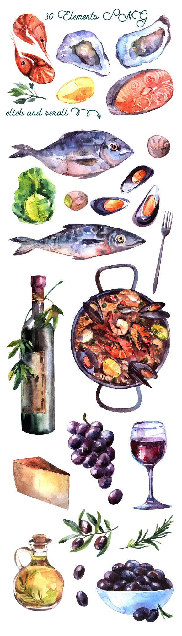 Watercolor mediterranean in Illustrations - product preview 1