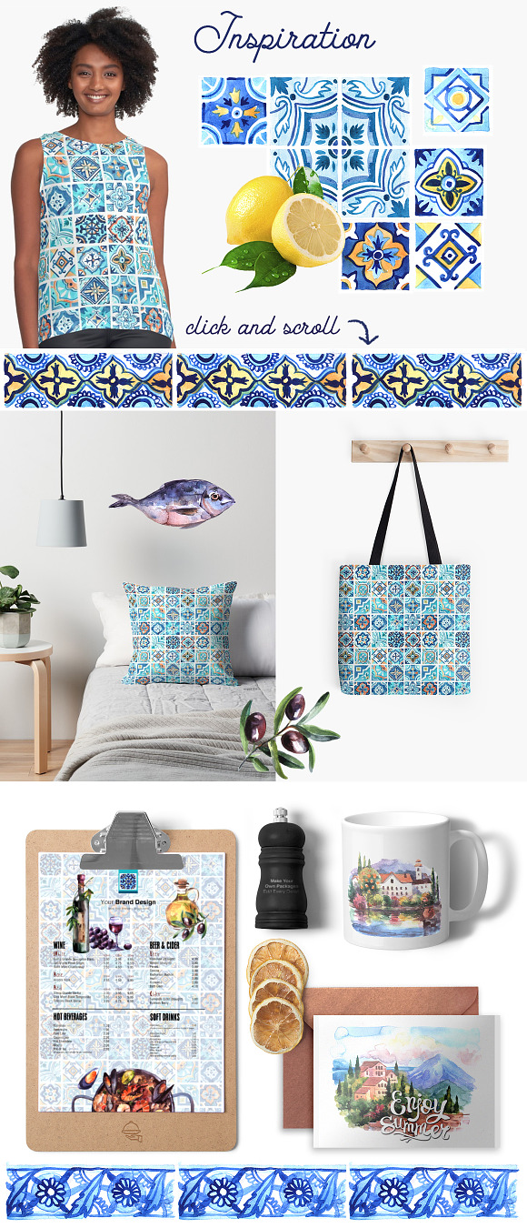 Watercolor mediterranean in Illustrations - product preview 4
