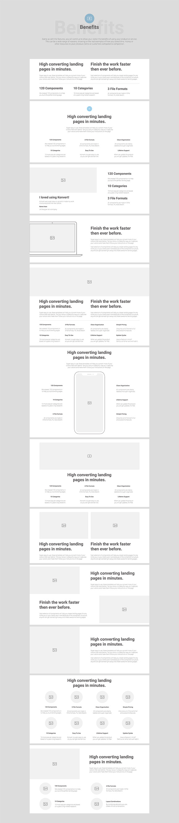 Konvert Landing Page Builder in Wireframe Kits - product preview 6