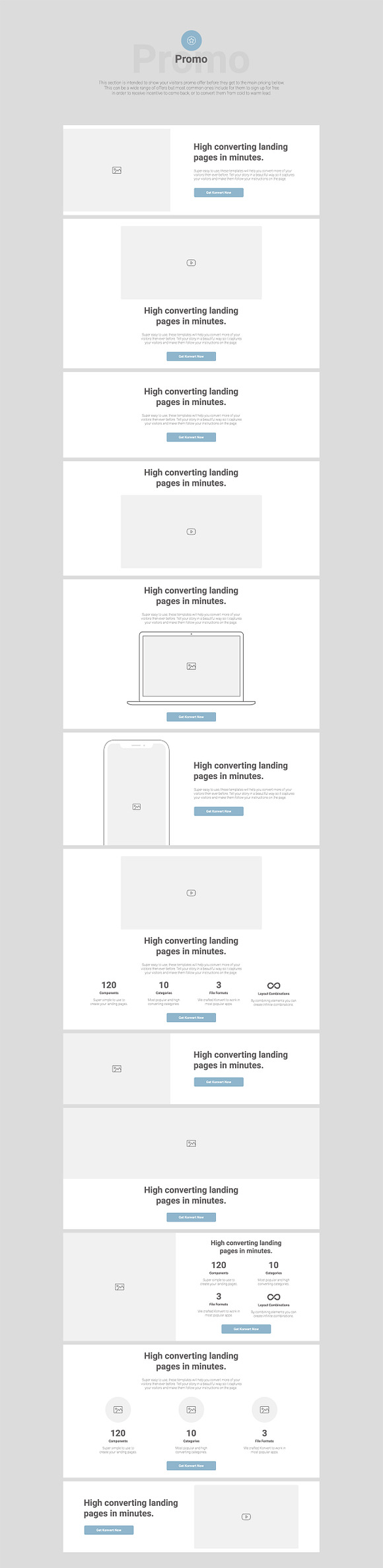 Konvert Landing Page Builder in Wireframe Kits - product preview 7