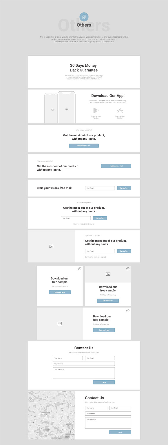 Konvert Landing Page Builder in Wireframe Kits - product preview 11