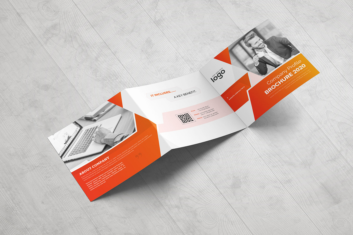 Square Trifold Brochure Design in Brochure Templates - product preview 8