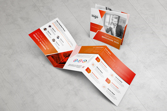 Square Trifold Brochure Design in Brochure Templates - product preview 1