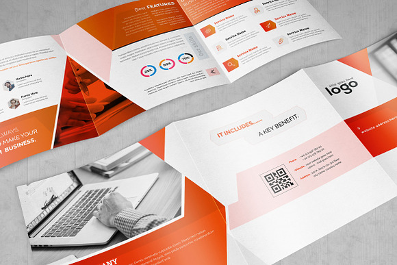 Square Trifold Brochure Design in Brochure Templates - product preview 5