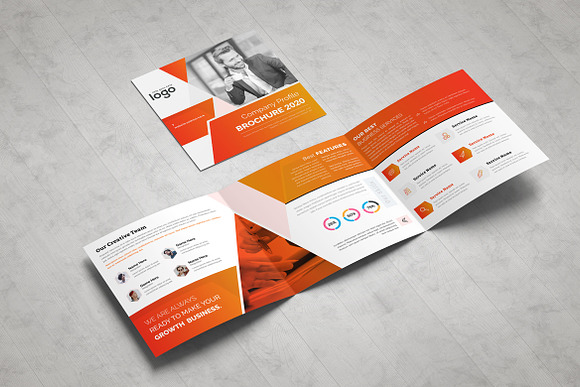 Square Trifold Brochure Design in Brochure Templates - product preview 6