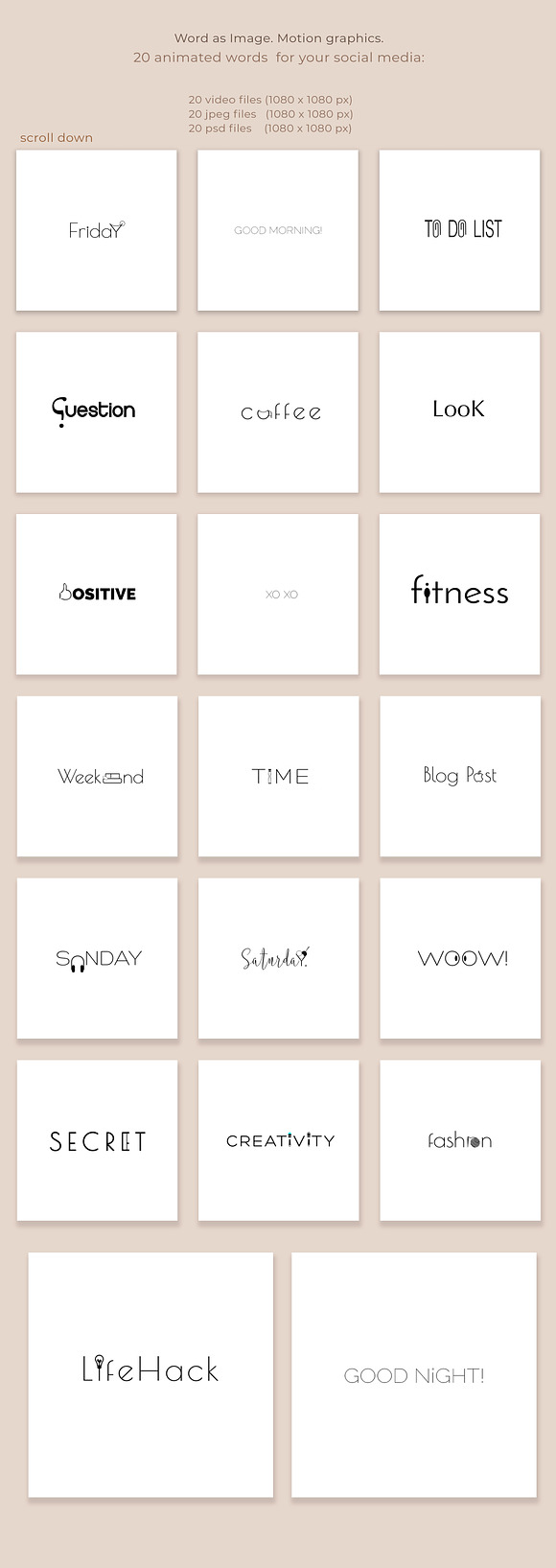 WORD AS IMAGE. ANIMATED GRAPHICS. in Instagram Templates - product preview 5