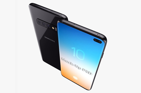 Samsung galaxy S10 Plus mock-up in Mobile & Web Mockups - product preview 3