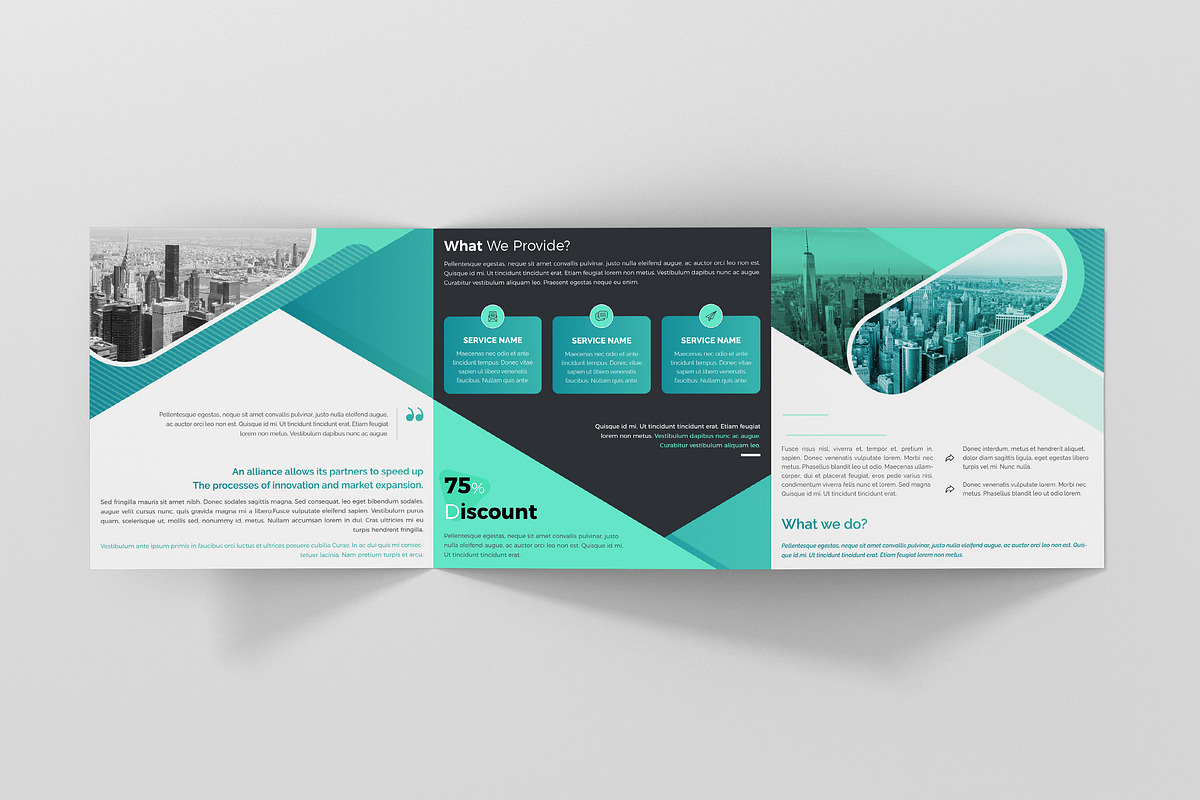 Square Business Tri fold Brochure in Brochure Templates - product preview 8