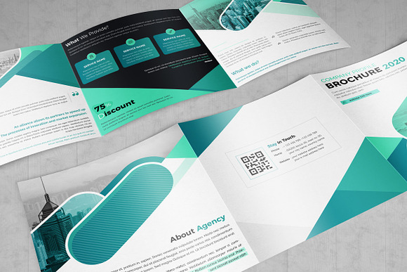 Square Business Tri fold Brochure in Brochure Templates - product preview 3