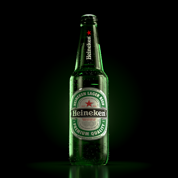 Heineken Bottle Render (C4D/Corona) in Product Mockups - product preview 1