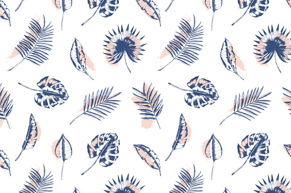 Tropical leaves seamless patterns in Patterns - product preview 4