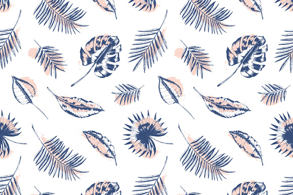Tropical leaves seamless patterns in Patterns - product preview 5