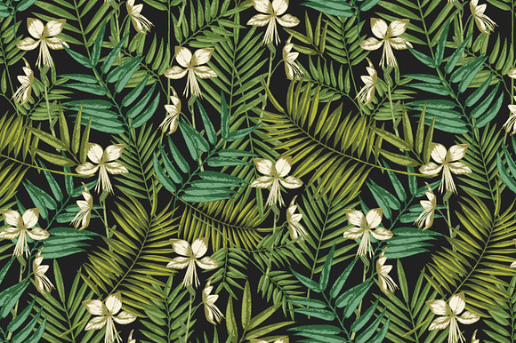 Tropical leaves seamless patterns in Patterns - product preview 8