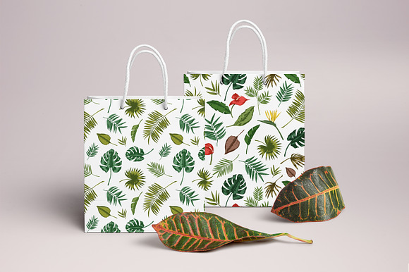 Tropical leaves seamless patterns in Patterns - product preview 11