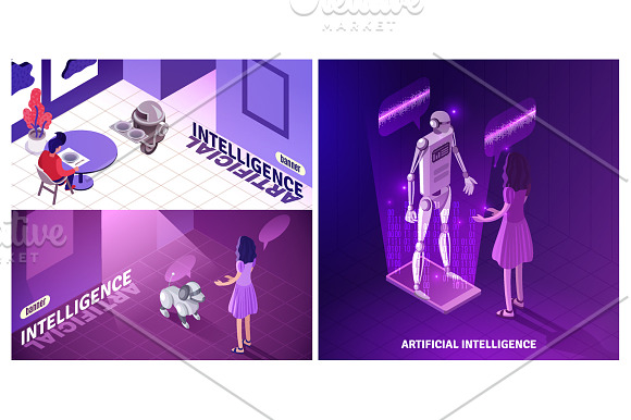Artificial Intelligence Isometric in Illustrations - product preview 1
