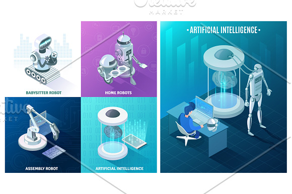 Artificial Intelligence Isometric in Illustrations - product preview 2