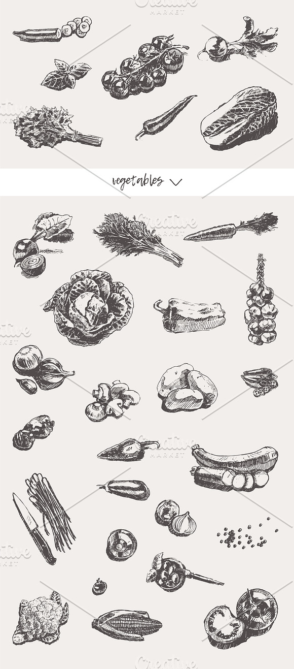 Set of elements for menu design in Illustrations - product preview 6