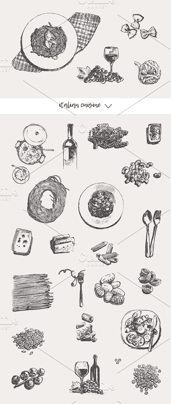 Set of elements for menu design in Illustrations - product preview 8