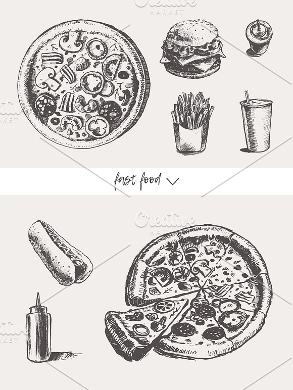 Set of elements for menu design in Illustrations - product preview 10