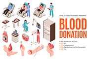 Blood Donation Isometric Set