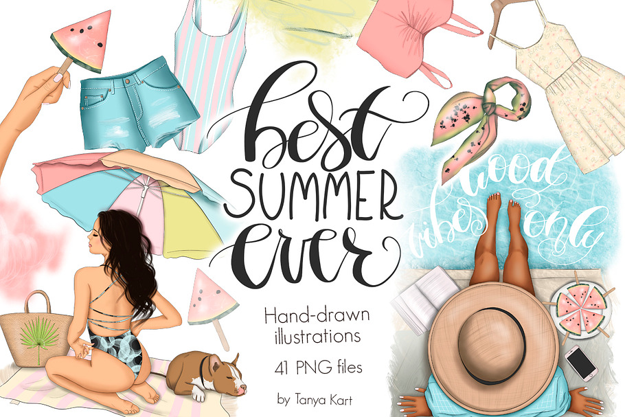 Best summer Ever Clipart & Patterns