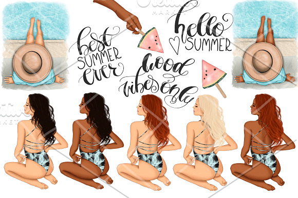 Best summer Ever Clipart & Patterns in Illustrations - product preview 2