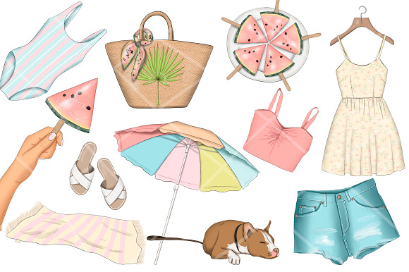 Best summer Ever Clipart & Patterns in Illustrations - product preview 3