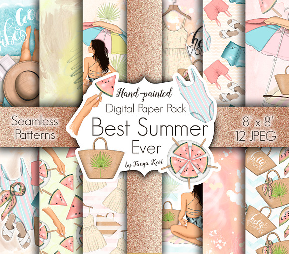 Best summer Ever Clipart & Patterns in Illustrations - product preview 7